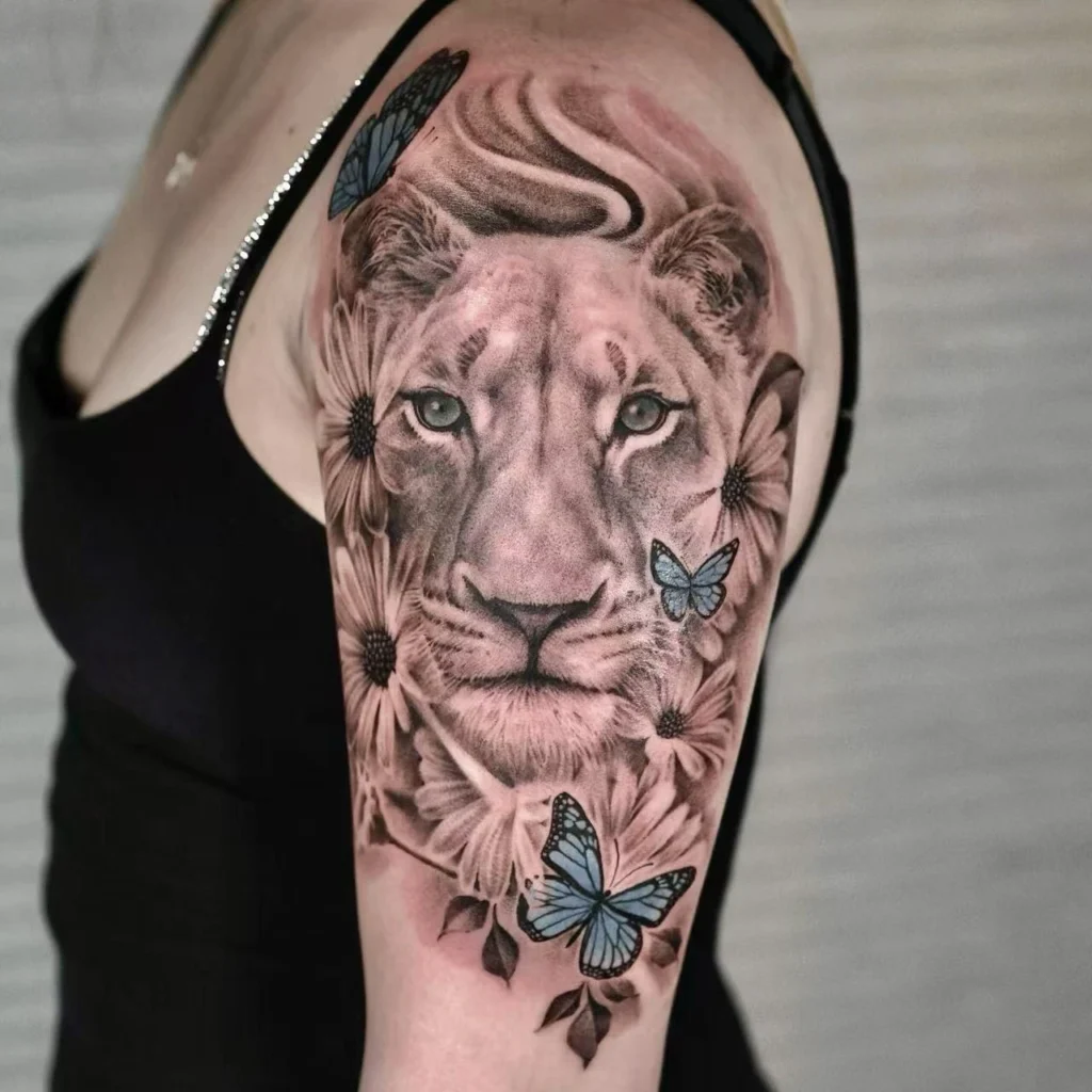 Lion with Butterflies