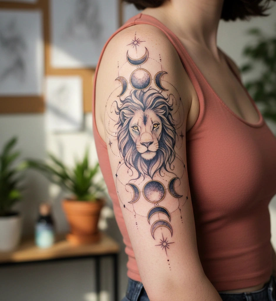 Lion with Moon