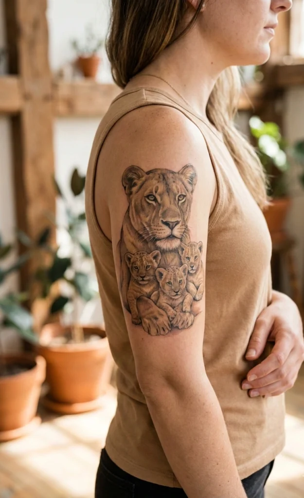 Lioness with Cubs