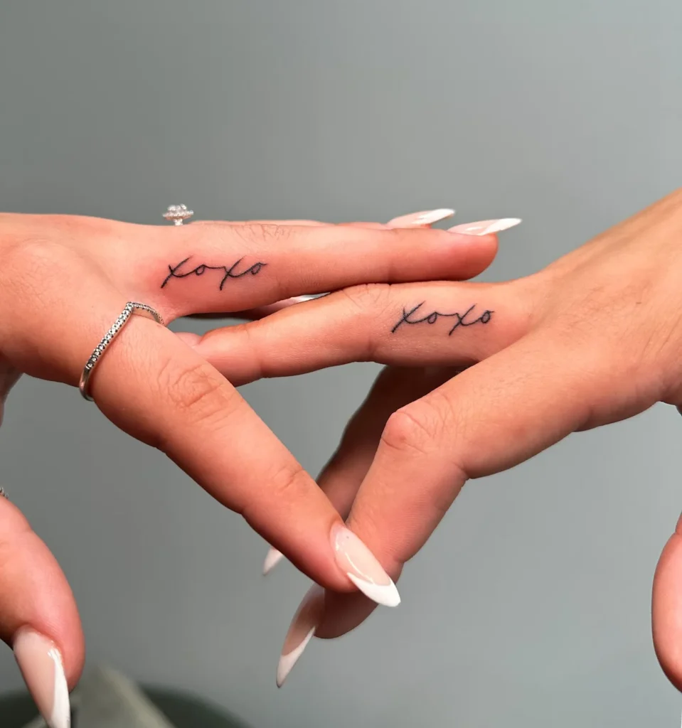 Matching Bestie Finger Tattoo