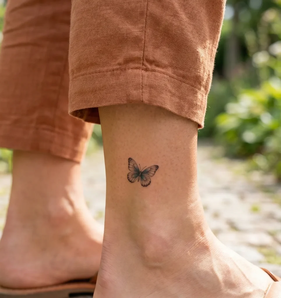 Micro Minimal Butterfly Tattoo