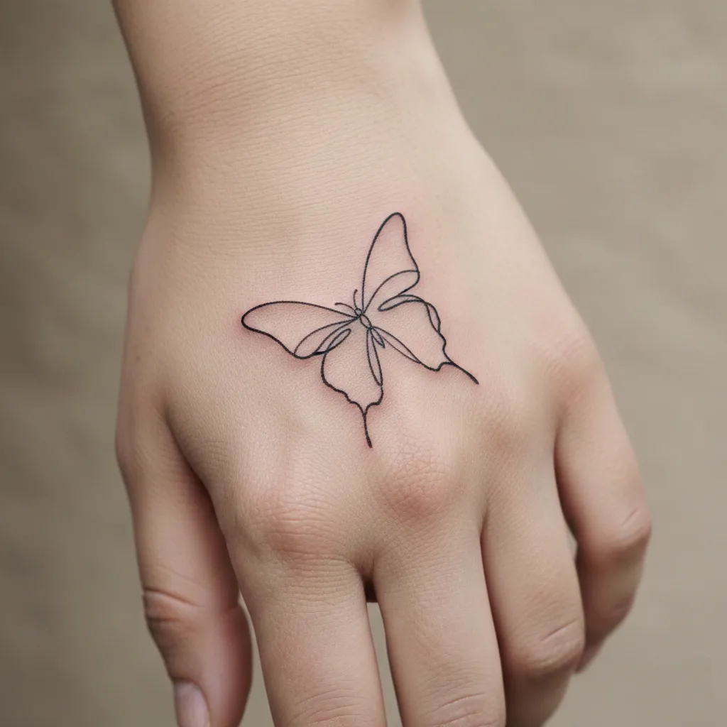 Minimalist Outline Butterfly Tattoos