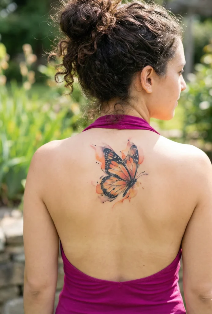 Monarch Butterfly in Watercolor Style