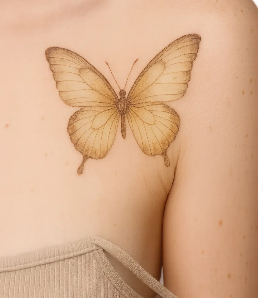 Neon Wing Butterfly Tattoos