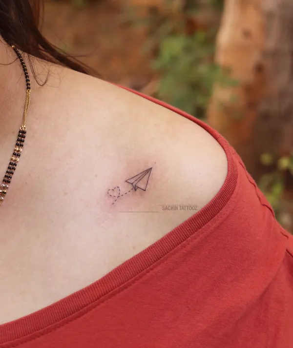 Paper Airplane Tattoo