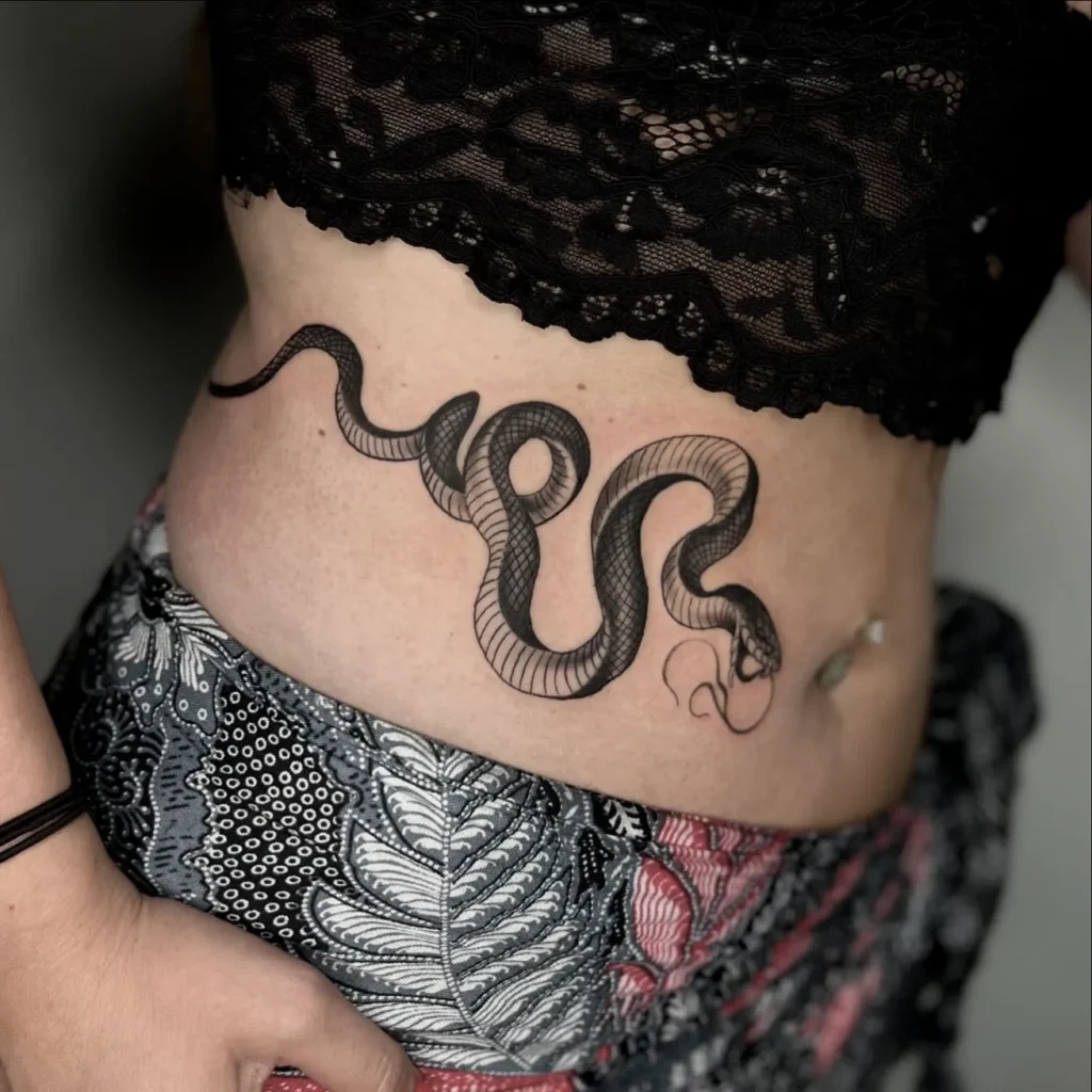 Rib or Side Snake Tattoo