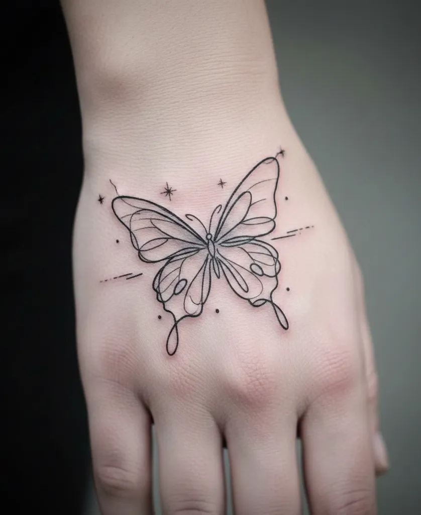Single-Line Butterfly Designs