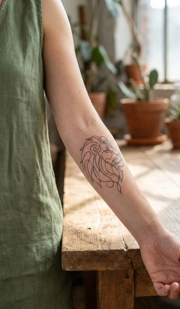 Single-Line Lion Design