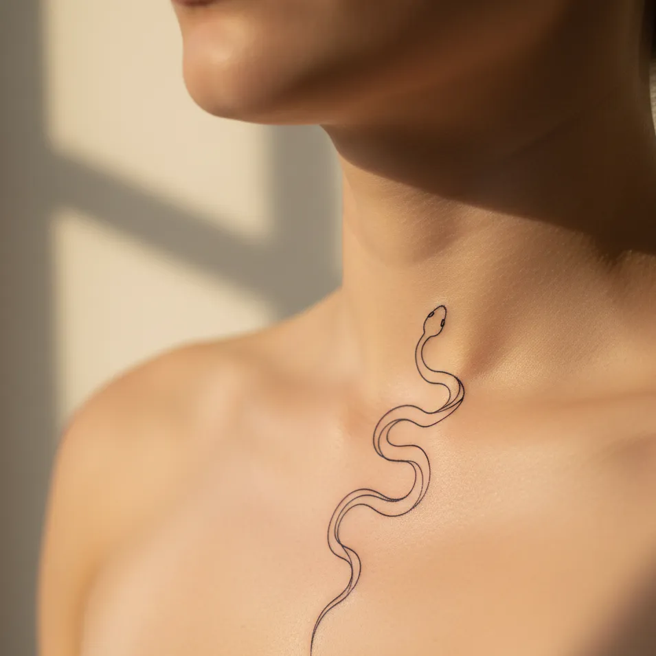 Single-Line Snake Tattoo