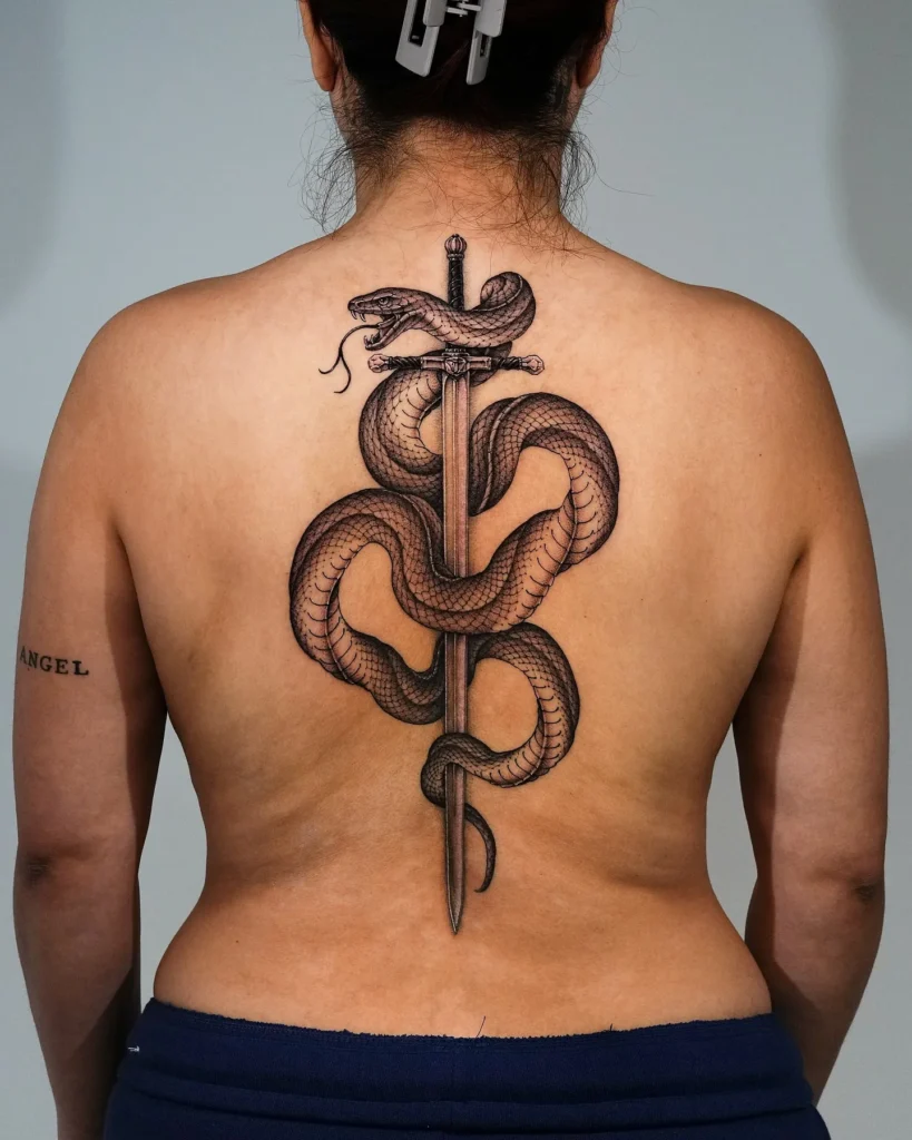 Snake + Sword Tattoo