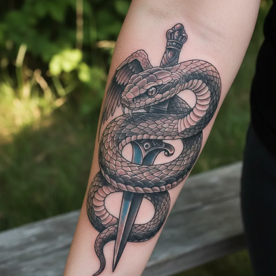 Snake Wrapped Around a Dagger
