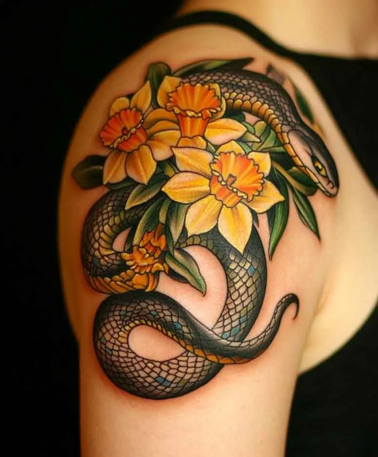 Snake with Birth Flowers