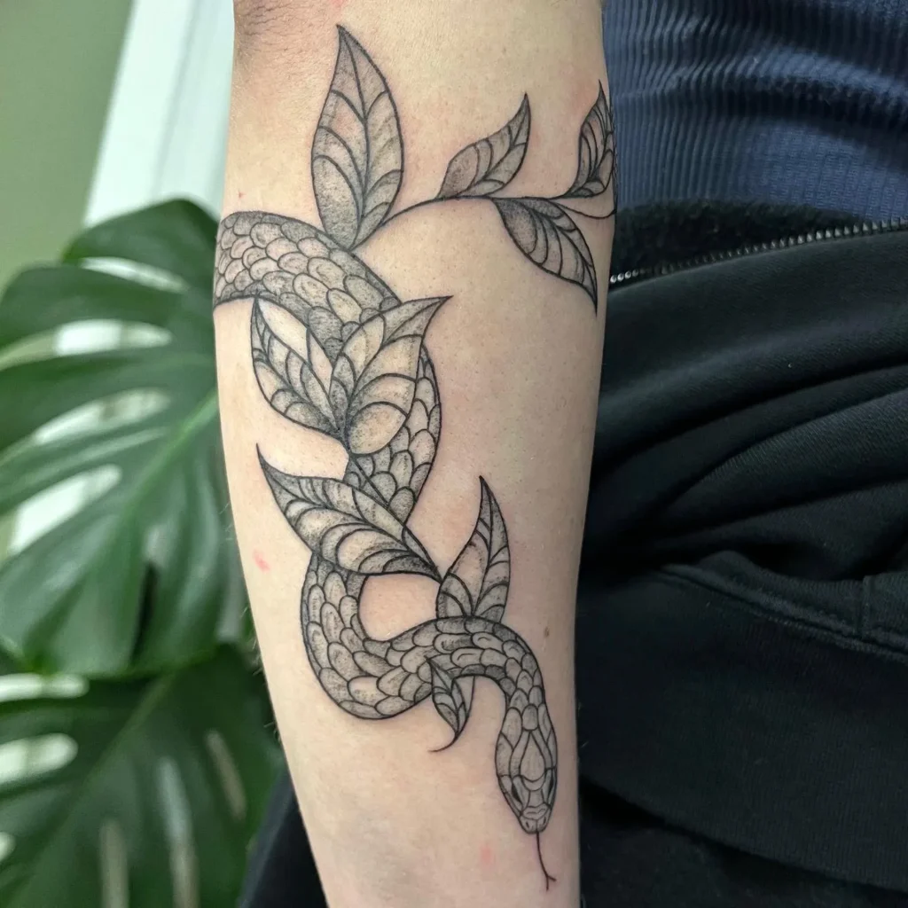 Snake with Leaves or Vines