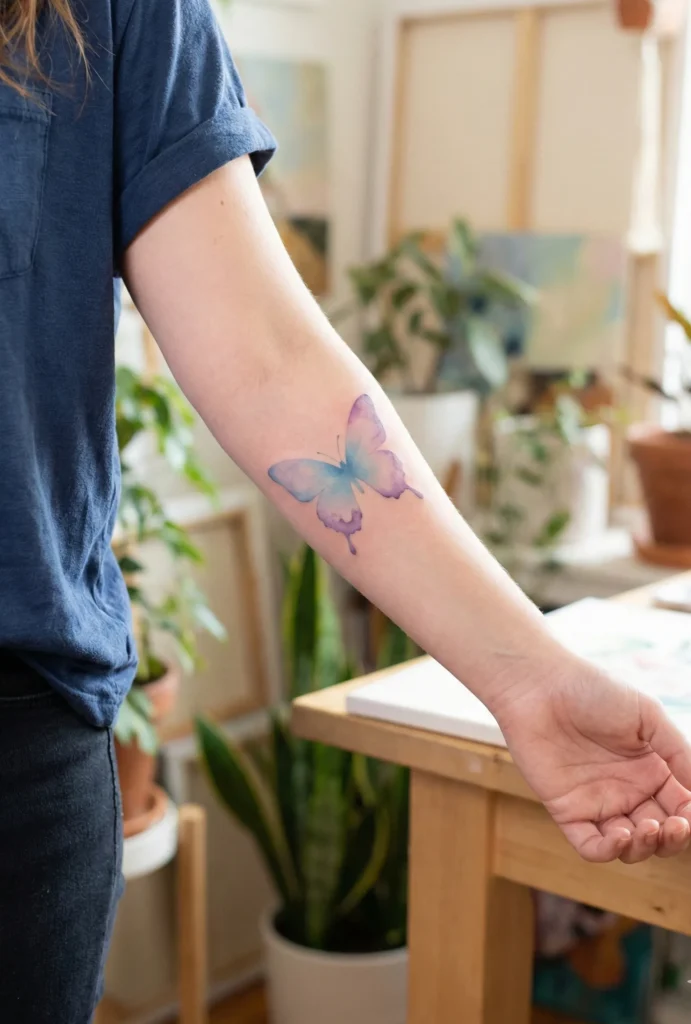 Soft Ombre Watercolor Butterfly