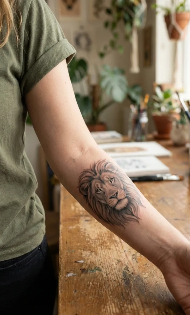 Soft Shaded Lion Portrait