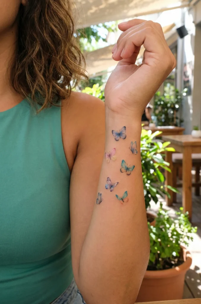 Tiny Watercolor Butterflies in Mixed Colors