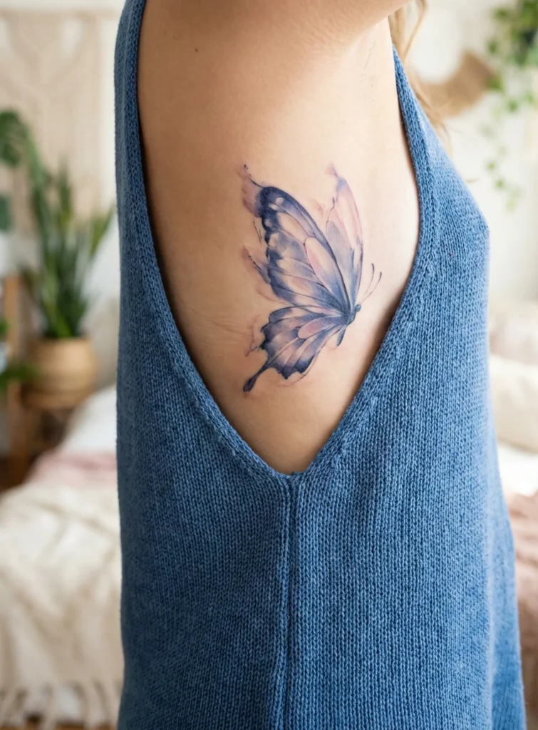 Watercolor Butterfly Rib Designs