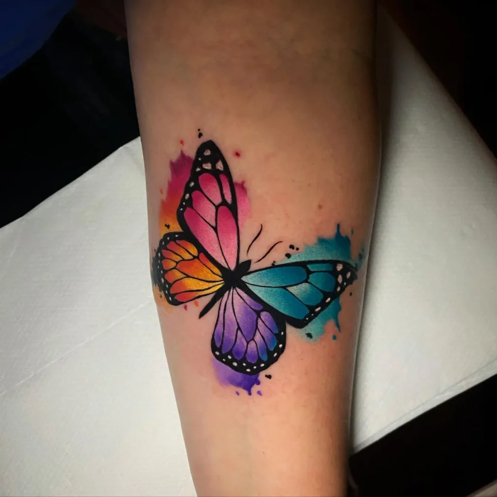 Watercolor Butterfly Tattoos