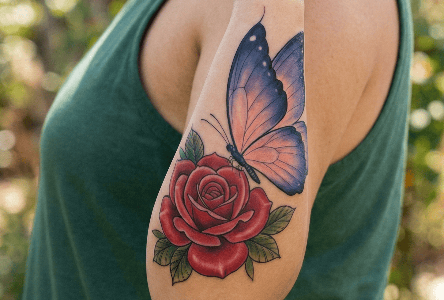Butterfly Rose Tattoo Ideas