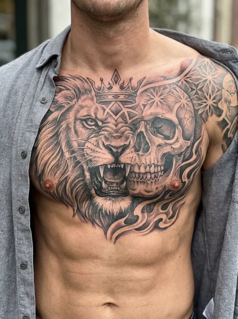 Lion Skull Chest Piece