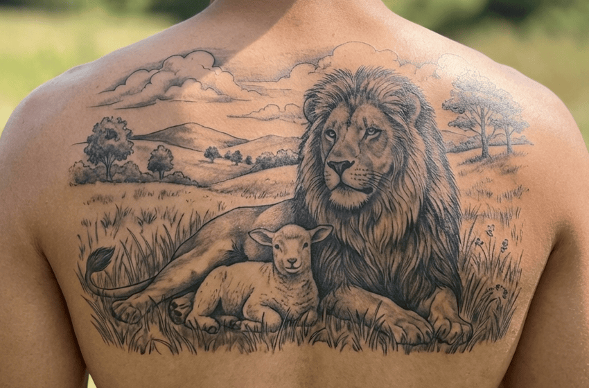 Lion and Lamb Tattoo Ideas