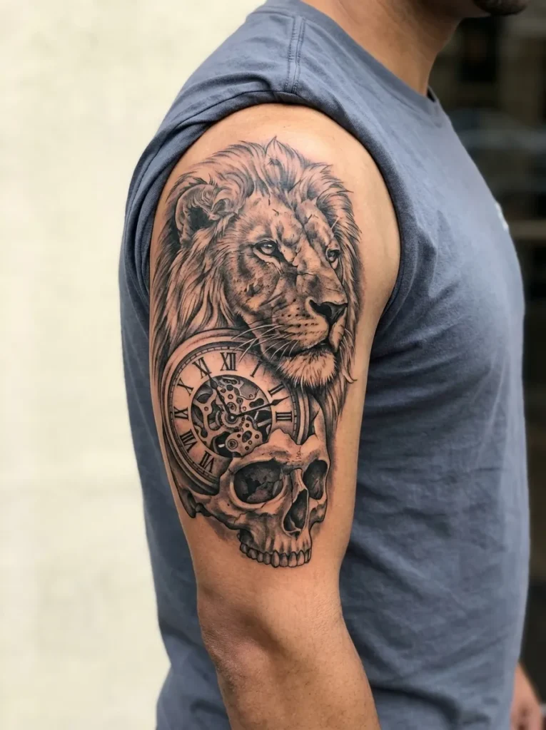 Lion and Skull Clock