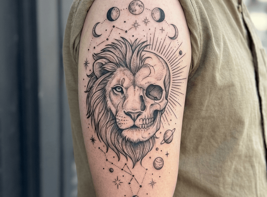 Lion and Skull Tattoo Designs