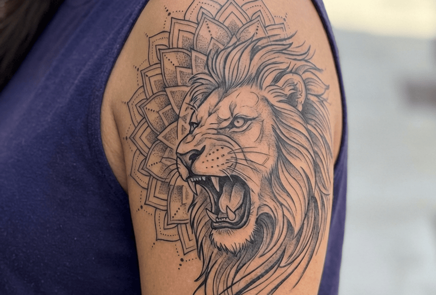 Mandala Lion Tattoo Design