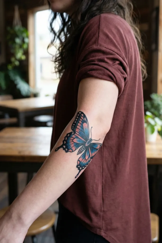 Neo Traditional Butterfly with Modern Color Blends