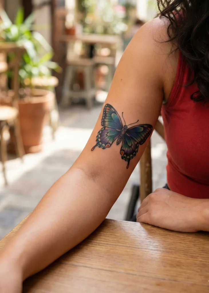 Neo Traditional Butterfly with Vibrant Color Palette