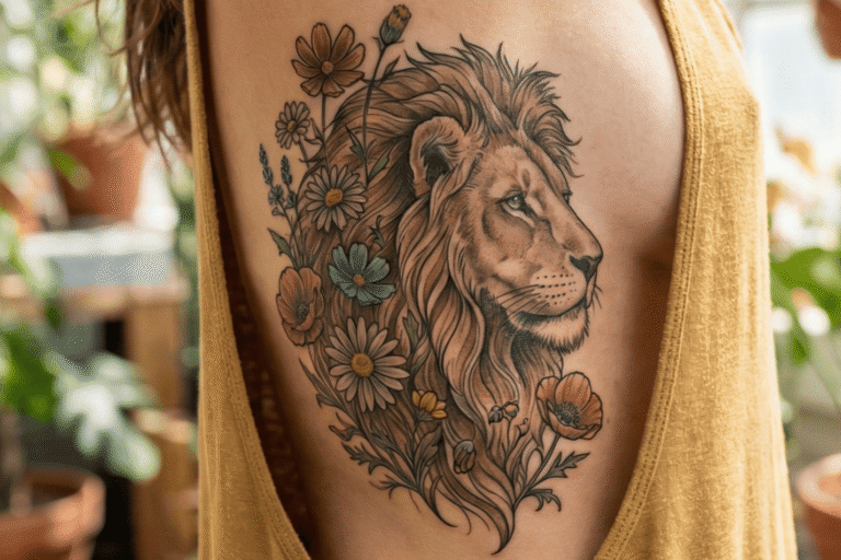 17+ Feminine Rib Lion Tattoos for Women