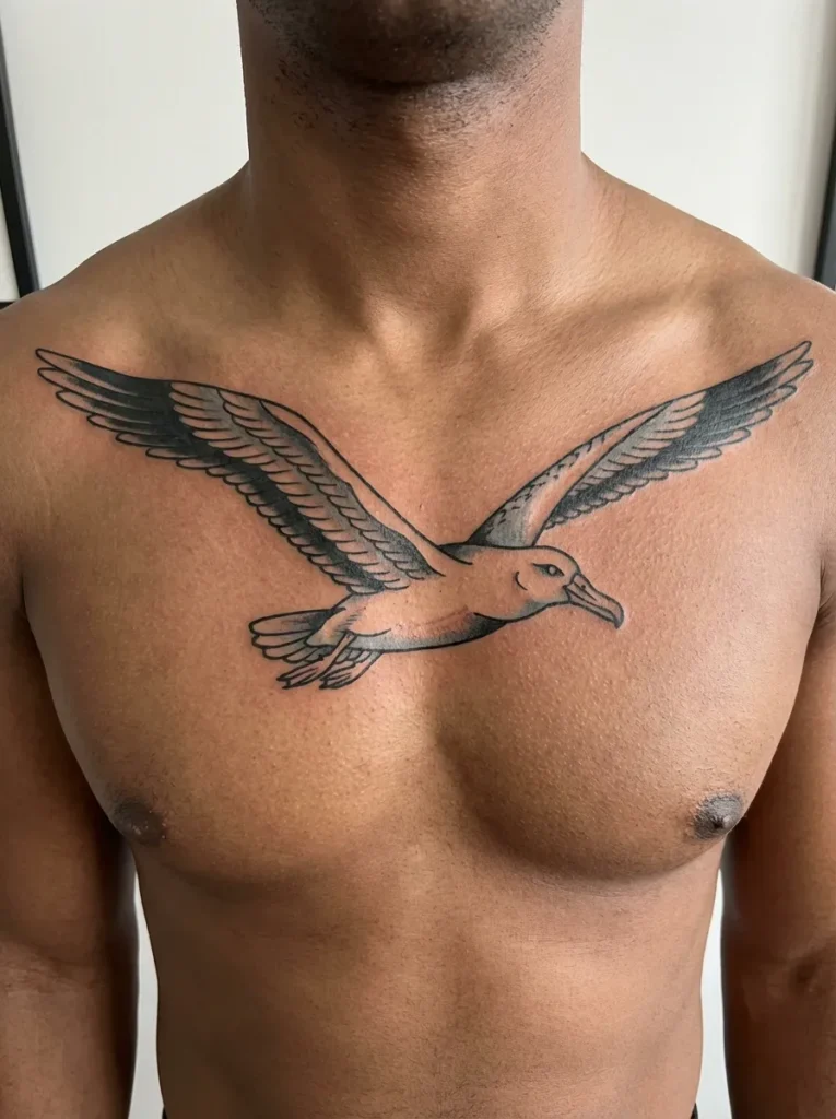 American Traditional Albatross Tattoo