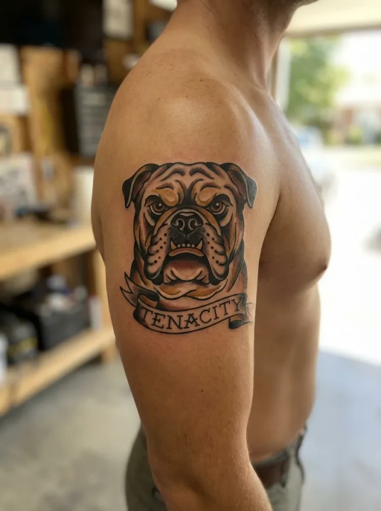 Bulldog Portrait Tattoo