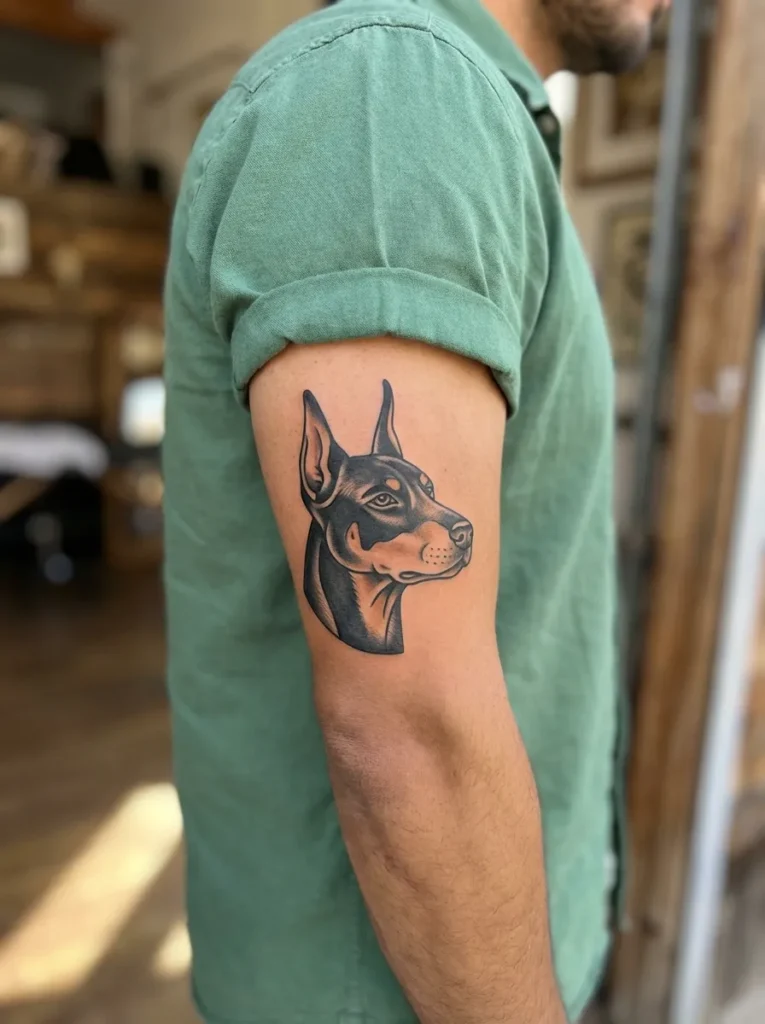 Doberman Head Tattoo
