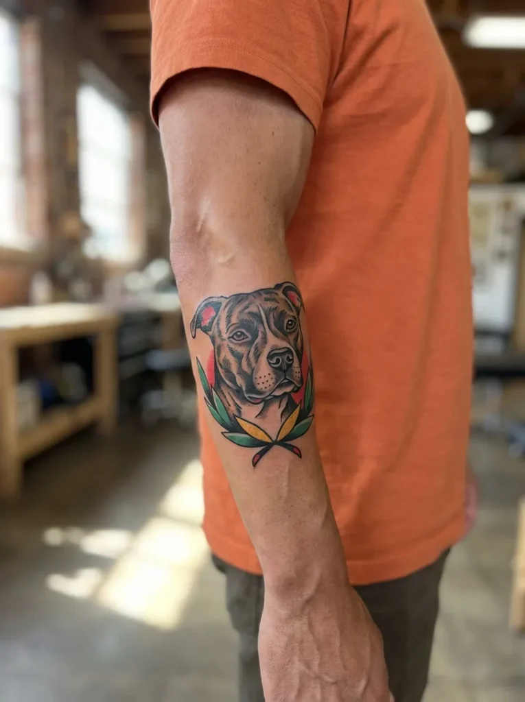 Dog Portrait Forearm Tattoo