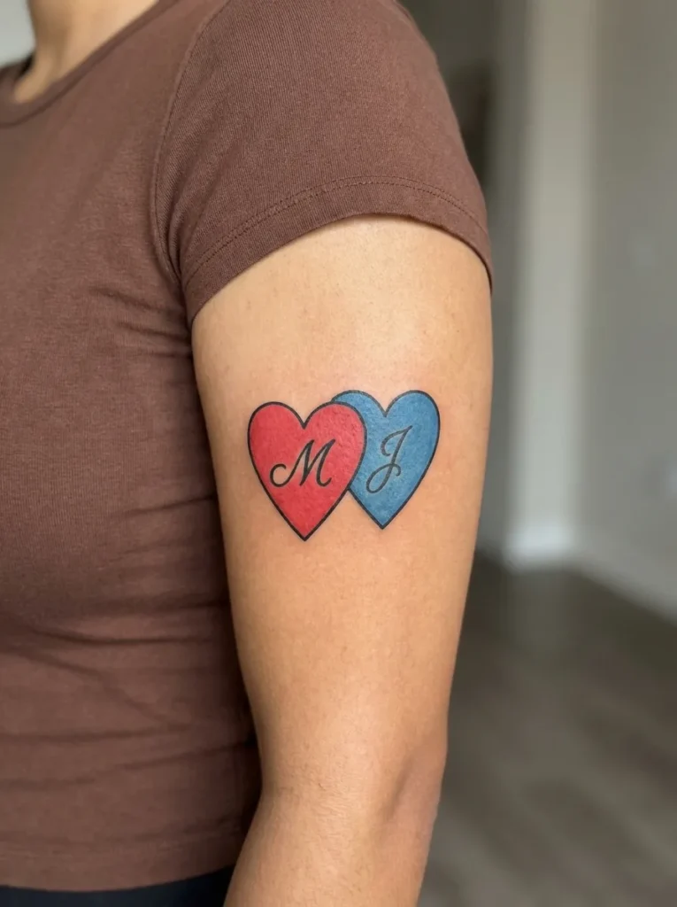 Double Heart Tattoo