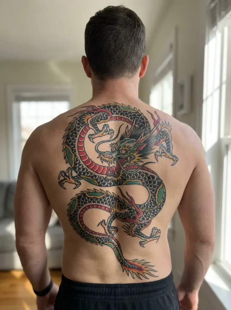 Dragon Back Piece Tattoo