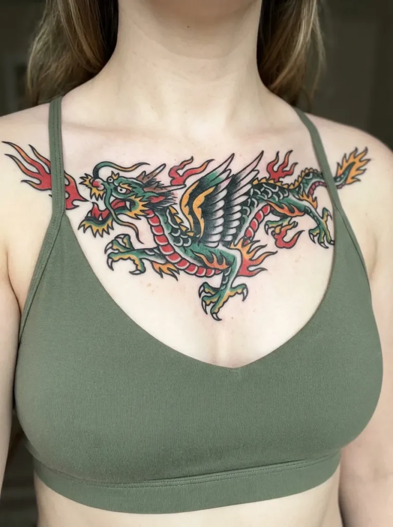 Dragon Chest Piece Tattoo