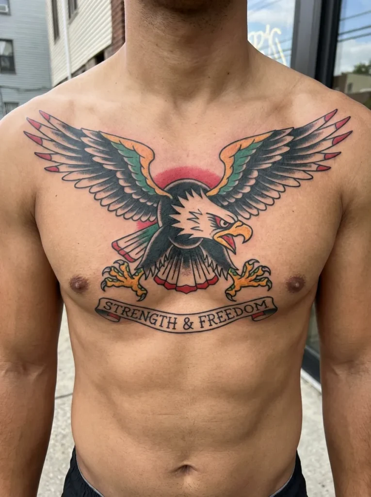 American Traditional Eagle Tattoo
