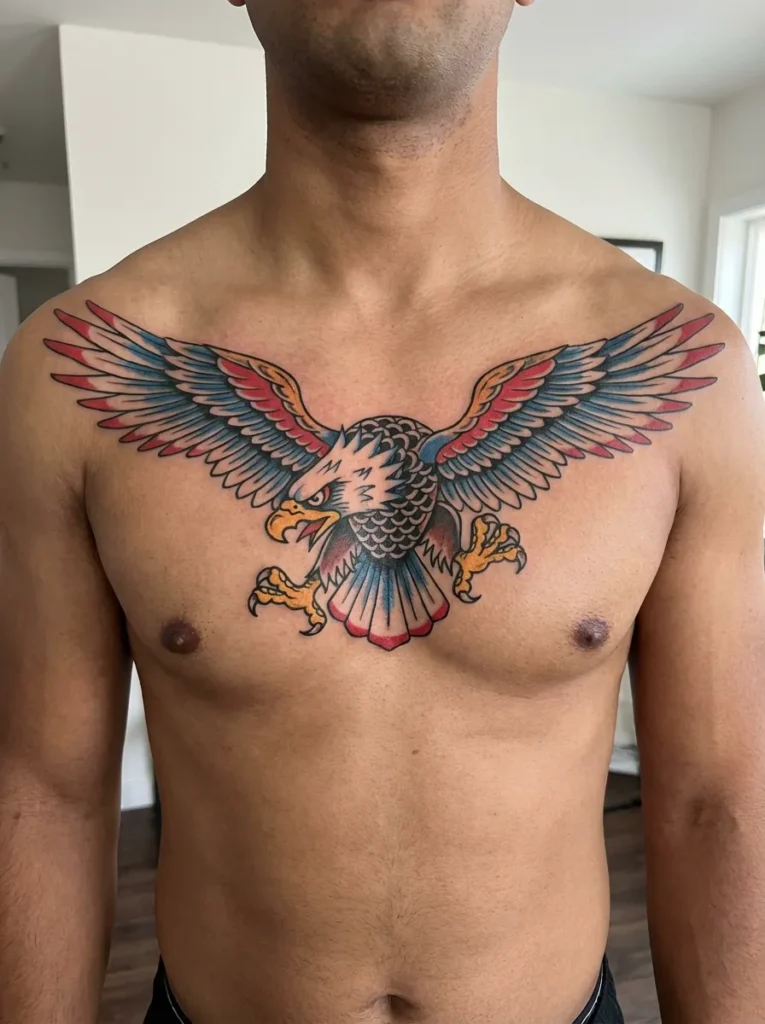 American Traditional Eagle Tattoo