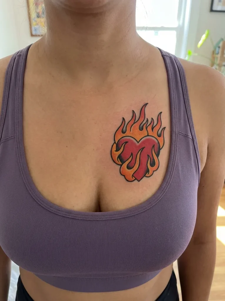 Flaming Heart Tattoo