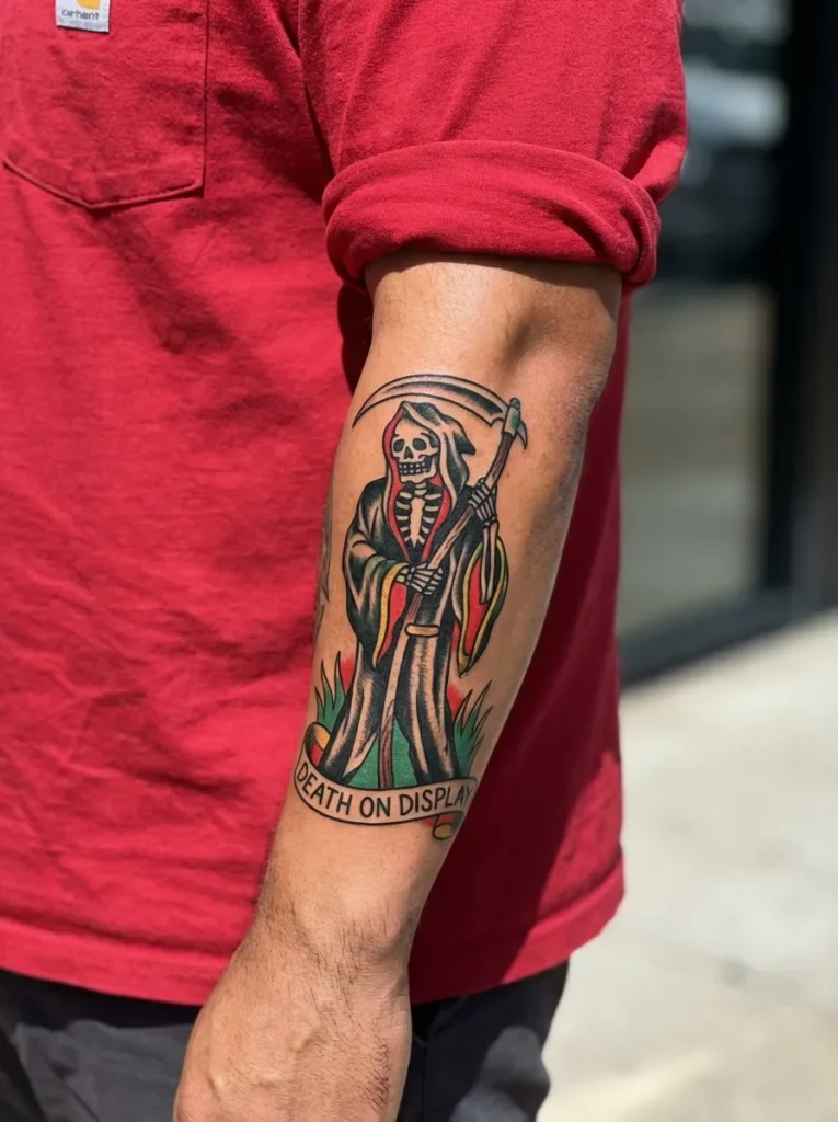 Grim Reaper Forearm Tattoo