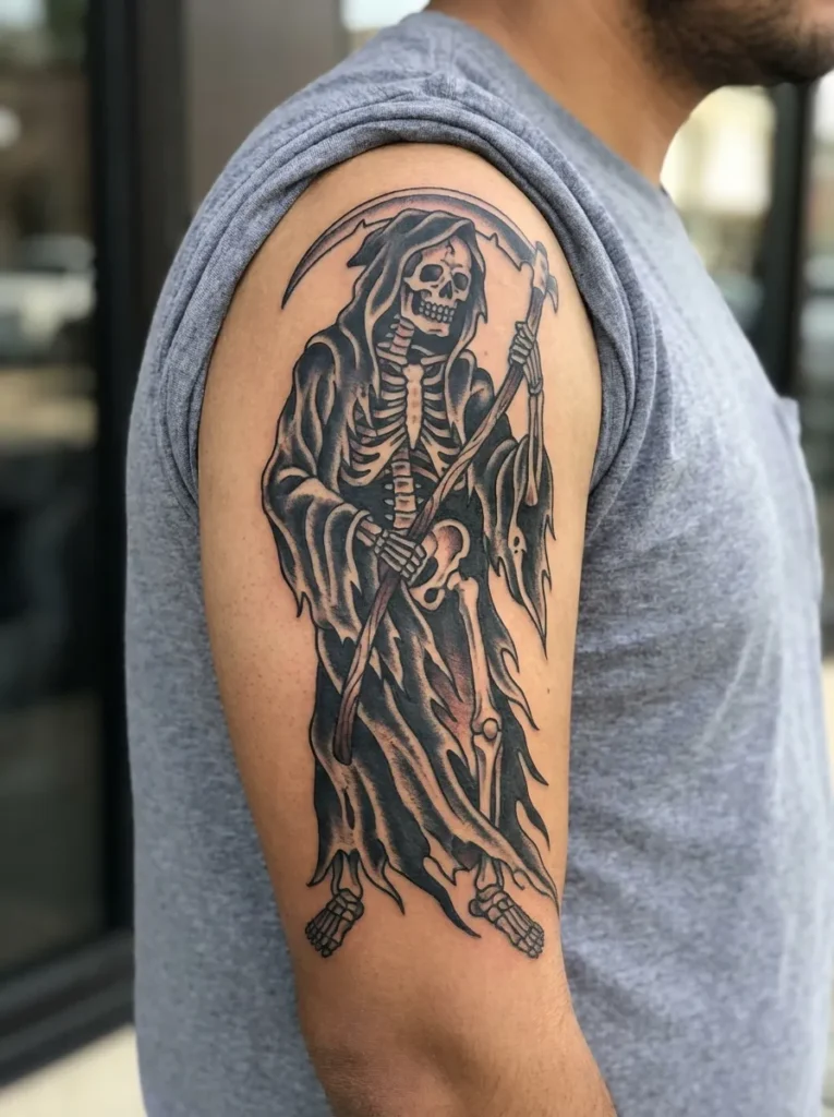 Grim Reaper Skeleton Tattoo