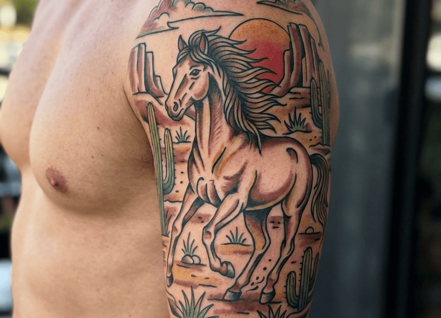 American Traditional Half Sleeve Tattoos