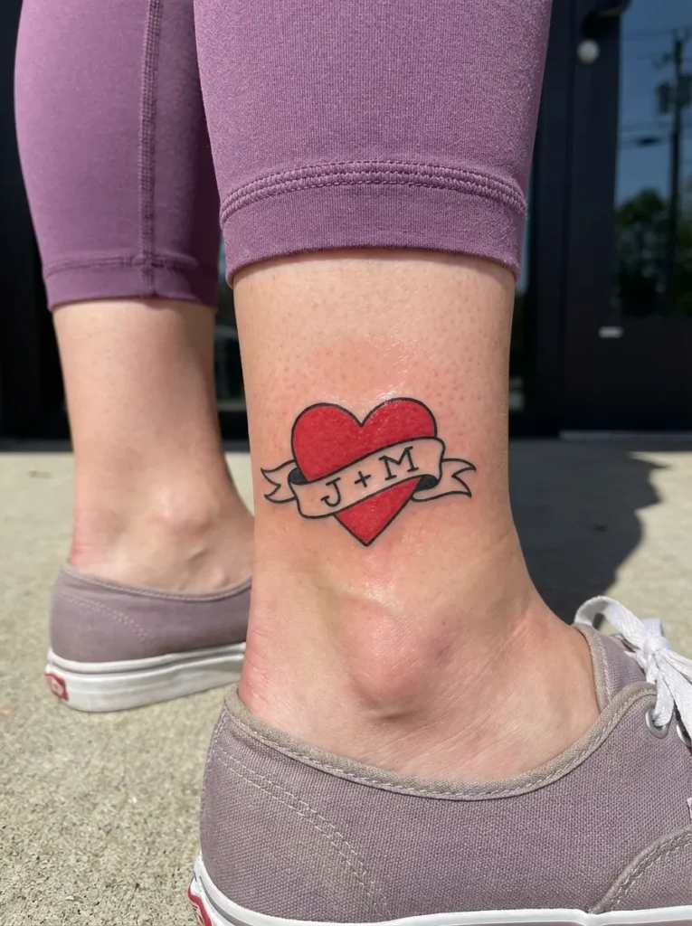 Heart Ankle Tattoo