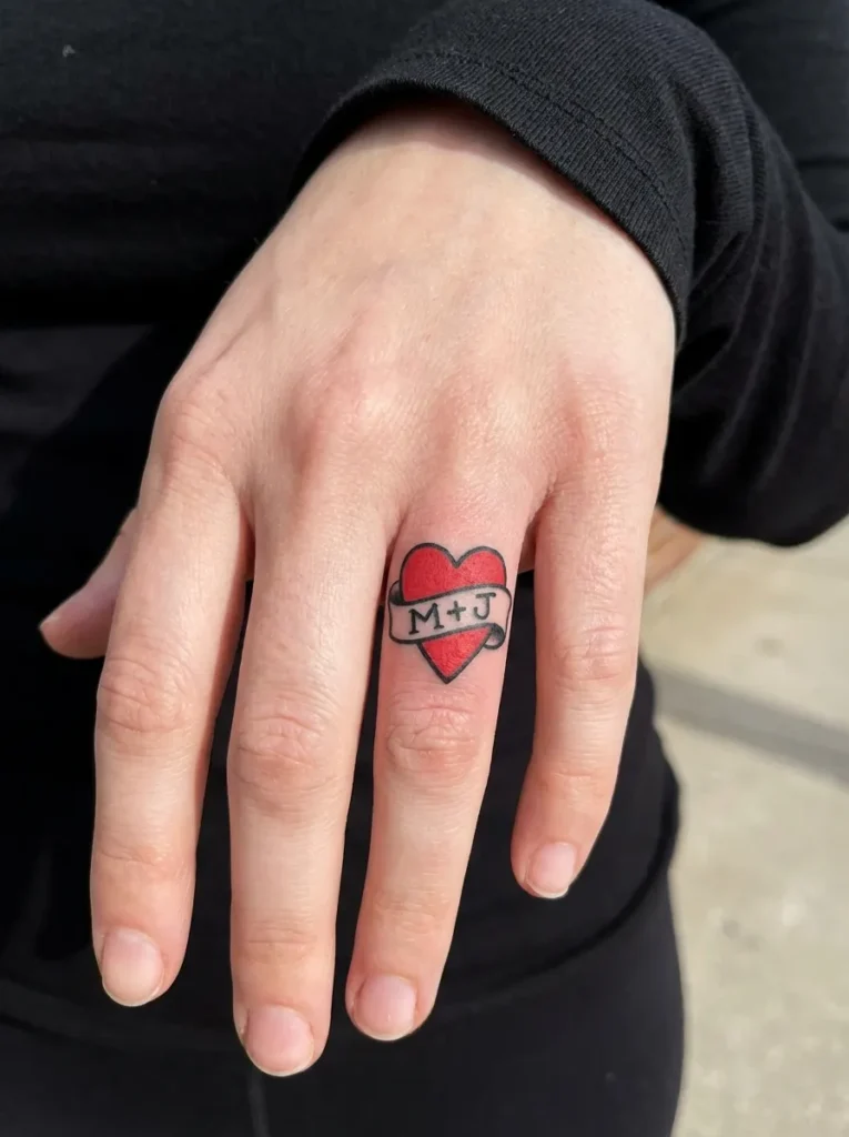 Heart Finger Tattoo