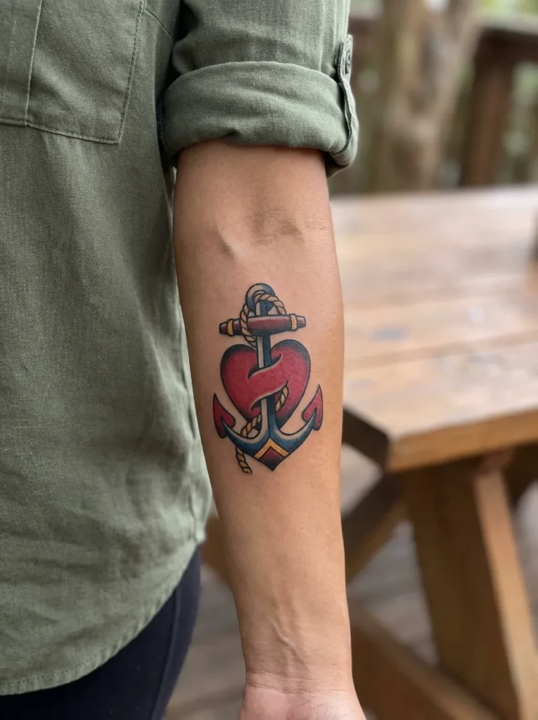 Heart and Anchor Tattoo