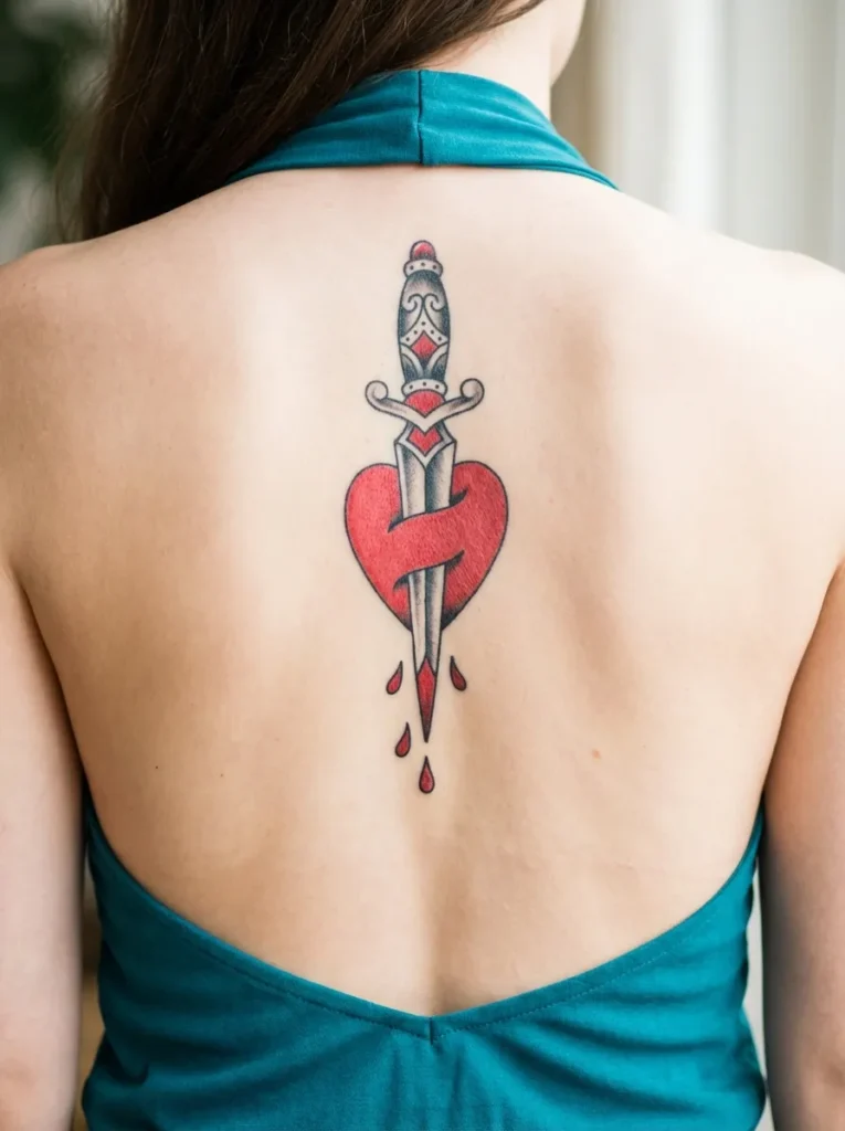 Heart and Dagger Tattoo