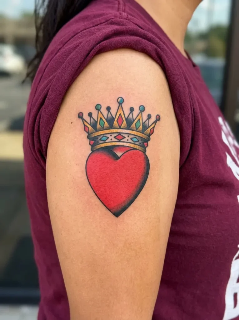 Heart with Crown Tattoo
