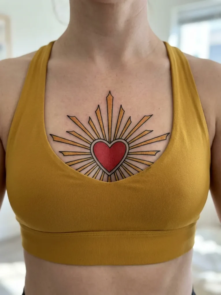 Heart with Rays Tattoo